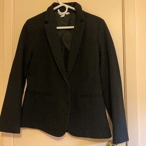 Flocked Polka Dot Black Blazer